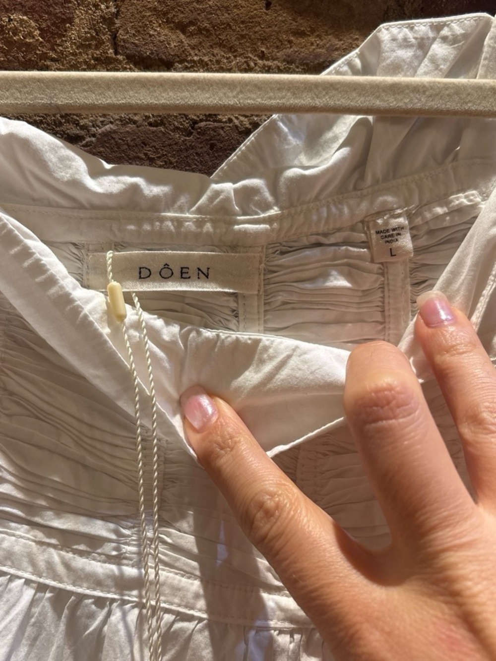 BRAND NEW WITH TAGS DOEN LYNETTE DRESS SIZE L IVORY WHITE - Picture 4 of 6